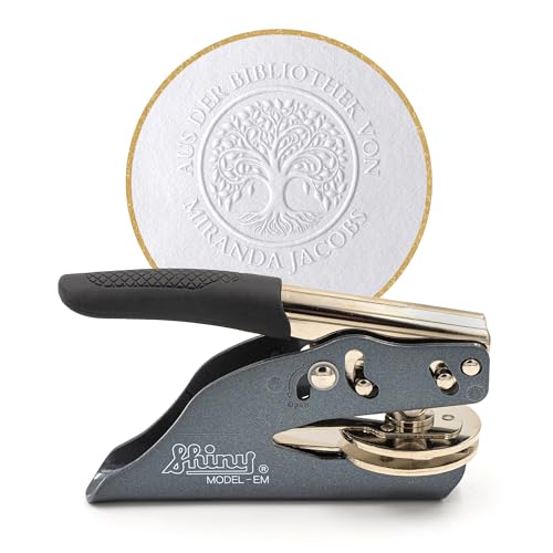 JUST REFINE® Ex Libris Prägestempel Personalisiert – Buchpräger für Papier - Ideal als Geschenk oder zu besonderen Anlässen - Verschiedene Motive (Insignia Eternitas) von Just Refine