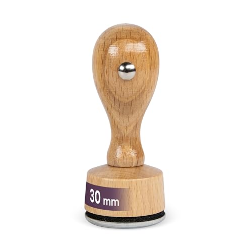 JUST REFINE® Stempel Personalisiert mit Logo/Text - Holzstempel Selbst Gestalten für Firmen, Adressen & Datumsangaben, in Verschiedenen Größen Verfügbar (30mm) von Just Refine