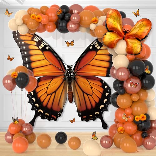 122 Stück Schmetterlings-Geburtstagsdekorationen, Monarch-Schmetterling-Hintergrund, Latex-Ballon-Set und Folienschleife, Ballon-Dekorationen für Prinzessinnen-Party, Hochzeit, Tag der Toten 122 Stück Schmetterlings-Geburtstagsdekorationen, Monarch-Schmetterling-Hintergrund, Latex-Ballon-Set und Folienschleife, Ballon-Dekorationen für Prinzessinnen-Party, Hochzeit, Tag der Toten von Justforjoyful
