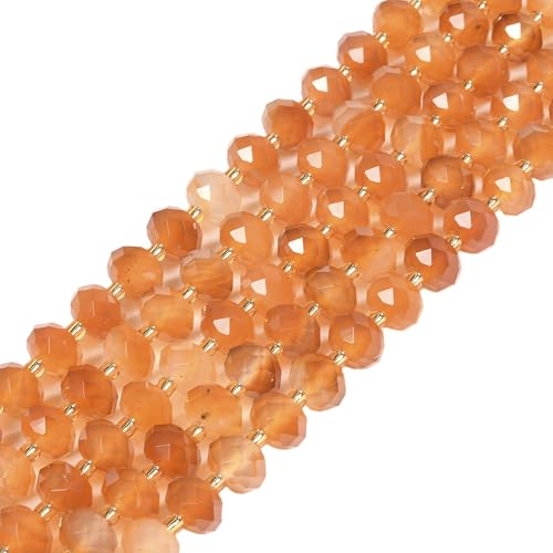 10 mm rot-oranger Achat facettierte Rondelle lose Perlen DIY Schmuckherstellung 39,9 - 40,6 cm 10 mm rot-oranger Achat facettierte Rondelle lose Perlen DIY Schmuckherstellung 39,9 - 40,6 cm von Justinstones