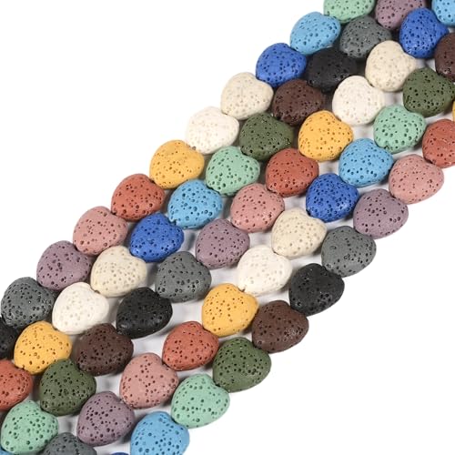 14 mm herzgefärbter mehrfarbiger Lava-Edelstein, lose Schmuckherstellung, Perlen, Strang zum Selbermachen 14 mm herzgefärbter mehrfarbiger Lava-Edelstein, lose Schmuckherstellung, Perlen, Strang zum Selbermachen von Justinstones