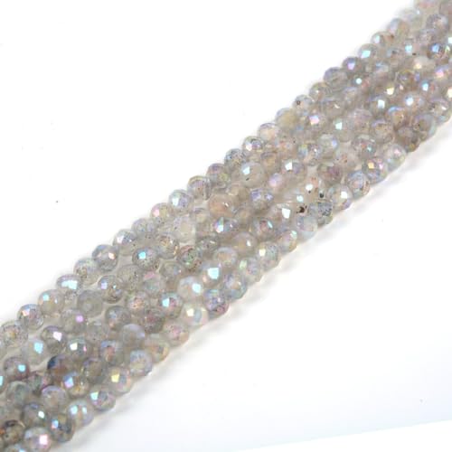 2 mm Aqua Aura, Labradorit, facettierter Edelstein, rund, lose Perlen, Strang, 39,4–40,6 cm, DIY-Schmuckherstellung 2 mm Aqua Aura, Labradorit, facettierter Edelstein, rund, lose Perlen, Strang, 39,4–40,6 cm, DIY-Schmuckherstellung von Justinstones