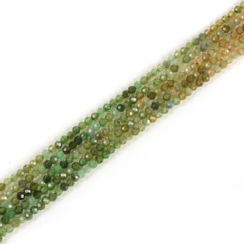 2 mm gelb-grüner Turmalin, facettierter Edelstein, rund, lose Perlen, Strang, 39,4–40,6 cm, DIY-Schmuckherstellung von Justinstones