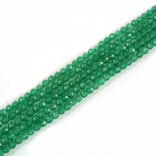 2 mm grüner Achat, facettierter Edelstein, rund, lose Perlen, Strang, 39,4–40,6 cm, DIY-Schmuckherstellung 2 mm grüner Achat, facettierter Edelstein, rund, lose Perlen, Strang, 39,4–40,6 cm, DIY-Schmuckherstellung von Justinstones