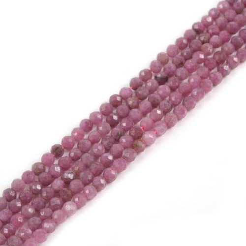 2 mm natürlicher Rubin facettierter Edelstein, rund, lose Perlen, Strang, 39,4–40,6 cm, DIY-Schmuckherstellung 2 mm natürlicher Rubin facettierter Edelstein, rund, lose Perlen, Strang, 39,4–40,6 cm, DIY-Schmuckherstellung von Justinstones