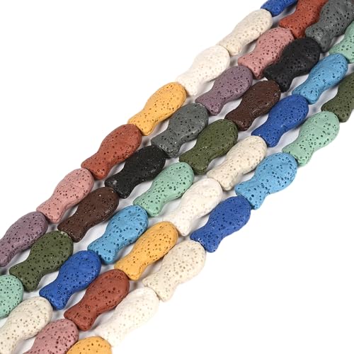 21 mm Fischgefärbter mehrfarbiger Lava-Edelstein, lose Schmuckherstellung, Perlen, Strang zum Selbermachen 21 mm Fischgefärbter mehrfarbiger Lava-Edelstein, lose Schmuckherstellung, Perlen, Strang zum Selbermachen von Justinstones