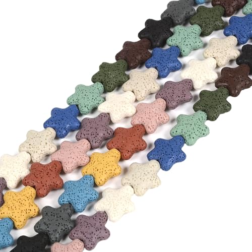 21 mm sterngefärbter mehrfarbiger Lava-Edelstein, lose Schmuckherstellung, Perlen, Strang zum Selbermachen 21 mm sterngefärbter mehrfarbiger Lava-Edelstein, lose Schmuckherstellung, Perlen, Strang zum Selbermachen von Justinstones