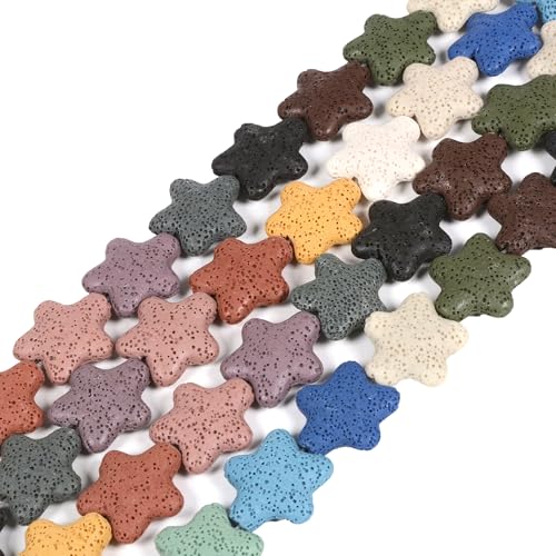25 mm sterngefärbter mehrfarbiger Lava-Edelstein, lose Schmuckherstellung, Perlen, Strang zum Selbermachen 25 mm sterngefärbter mehrfarbiger Lava-Edelstein, lose Schmuckherstellung, Perlen, Strang zum Selbermachen von Justinstones