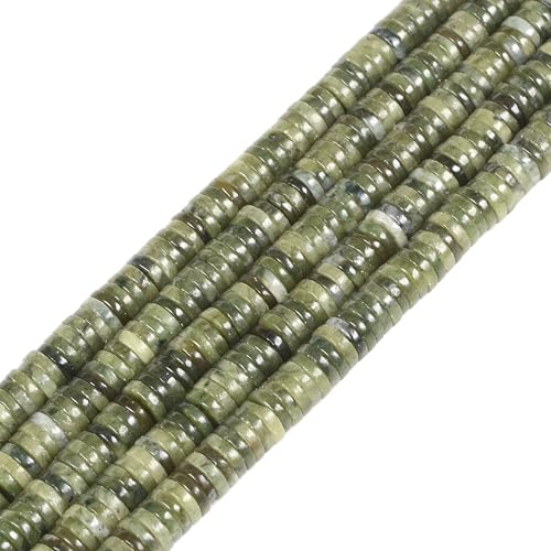 5 bis 6 mm natürlicher Nephrit-Edelstein, Heishi-Scheibe, Abstandhalter, Schmuckherstellung, lose Perlen, 40,6 cm 5 bis 6 mm natürlicher Nephrit-Edelstein, Heishi-Scheibe, Abstandhalter, Schmuckherstellung, lose Perlen, 40,6 cm von Justinstones