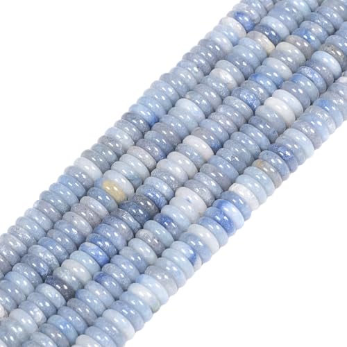 5 bis 6 mm natürlicher blauer Aventurin-Edelstein, Heishi-Scheibe, Abstandshalter, Schmuckherstellung, DIY, lose Perlen, 40,6 cm von Justinstones