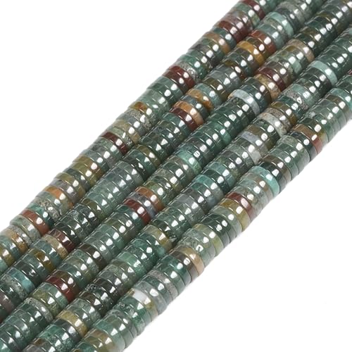 5 bis 6 mm natürlicher indischer Moosachat, Edelstein, Heishi-Scheibe, Abstandshalter, Schmuckherstellung, lose Perlen, 40,6 cm 5 bis 6 mm natürlicher indischer Moosachat, Edelstein, Heishi-Scheibe, Abstandshalter, Schmuckherstellung, lose Perlen, 40,6 cm von Justinstones