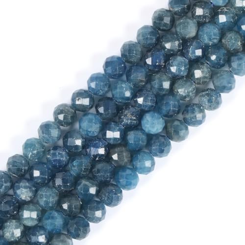 6 mm Apa facettierter Edelstein, rund, lose Perlen, Strang, 39,4–40,6 cm, DIY-Schmuckherstellung von Justinstones