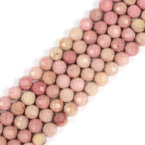 6 mm Rhodonit, facettierter Edelstein, rund, lose Perlen, Strang, 39,4–40,6 cm, DIY-Schmuckherstellung 6 mm Rhodonit, facettierter Edelstein, rund, lose Perlen, Strang, 39,4–40,6 cm, DIY-Schmuckherstellung von Justinstones