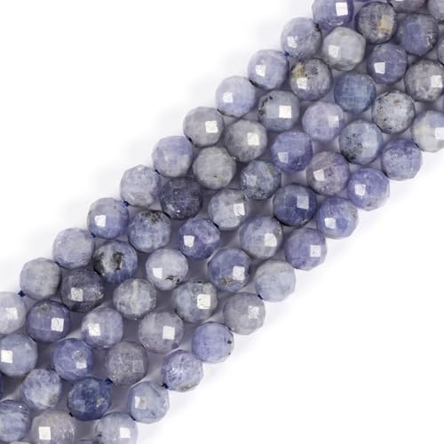 6 mm Tansanit facettierter Edelstein, rund, lose Perlen, Strang, 39,4–40,6 cm, DIY-Schmuckherstellung 6 mm Tansanit facettierter Edelstein, rund, lose Perlen, Strang, 39,4–40,6 cm, DIY-Schmuckherstellung von Justinstones