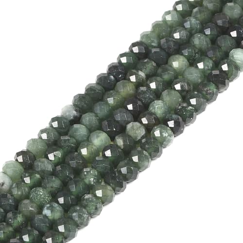 6 mm dunkler australischer Nephrit, facettierte Rondelle, lose Perlen, Schmuckherstellung, DIY-Perlen, 40,6 cm von Justinstones