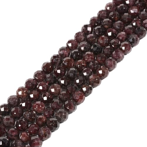 6 mm roter Granat, facettierter Edelstein, rund, lose Perlen, Strang, 39,4–43,2 cm, DIY-Schmuckherstellung 6 mm roter Granat, facettierter Edelstein, rund, lose Perlen, Strang, 39,4–43,2 cm, DIY-Schmuckherstellung von Justinstones