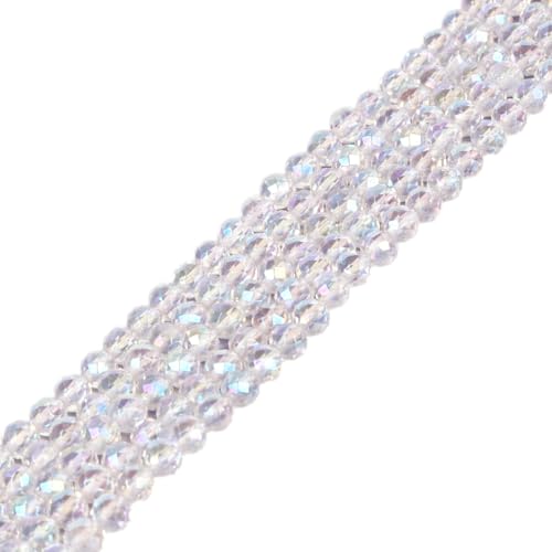 Aqua Aura, klare Quarzperlen, 4 mm, facettiert, rund, lose Perlen, 40,6 cm, für Schmuckherstellung Aqua Aura, klare Quarzperlen, 4 mm, facettiert, rund, lose Perlen, 40,6 cm, für Schmuckherstellung von Justinstones