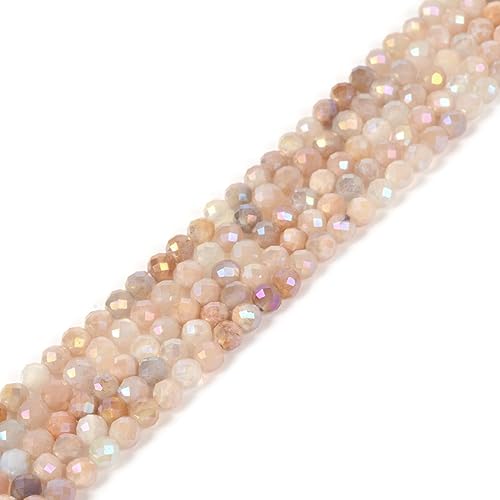 Aqua Aura Orange Sonnenstein 4 mm facettierte runde Perlen lose Perlen 40,6 cm für Schmuckherstellung Perlen von Justinstones