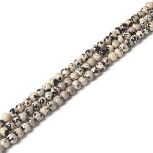 Dalmatiner-Jaspis, 4 mm, runde Heilkristall-Perlen, lose Perlen, 40,6 cm, für Schmuckherstellung Dalmatiner-Jaspis, 4 mm, runde Heilkristall-Perlen, lose Perlen, 40,6 cm, für Schmuckherstellung von Justinstones