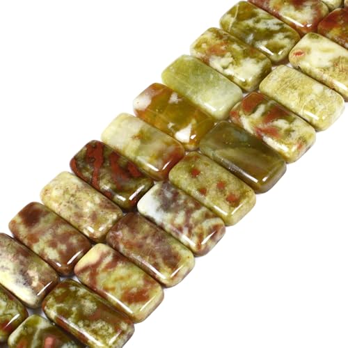 Drachenblut-Jade-Perlen, flach, rechteckig, lose Perlen, Doppellöcher, DIY-Schmuckherstellung, 20,3 cm, 20,3 cm Drachenblut-Jade-Perlen, flach, rechteckig, lose Perlen, Doppellöcher, DIY-Schmuckherstellung, 20,3 cm, 20,3 cm von Justinstones