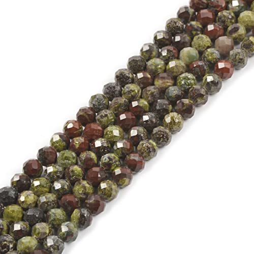 Drachenblut Jaspis 4 mm facettierte runde Perlen lose Perlen 40,6 cm für Schmuckherstellung Perlen von Justinstones