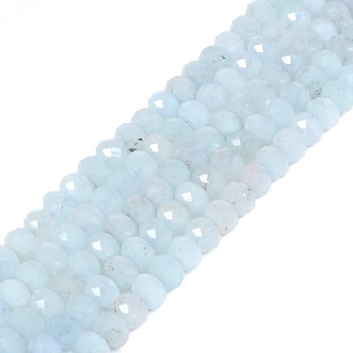 Facettierte Rondelle-Abstandshalter, 8 mm, Aquamarin, lose Perlen, 40,6 cm, zur Schmuckherstellung Facettierte Rondelle-Abstandshalter, 8 mm, Aquamarin, lose Perlen, 40,6 cm, zur Schmuckherstellung von Justinstones