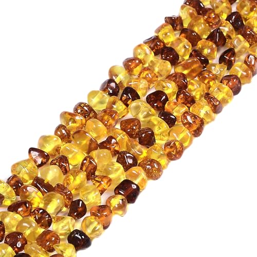Freiform-Perlen aus natürlichem Bernstein und Kirschbern, lose Perlen für 6 mm Schmuckherstellung, 38,1 cm von Justinstones