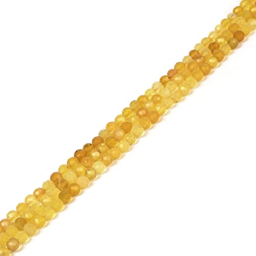 Gelber Opal 4 mm facettierte runde Perlen lose Perlen 40,6 cm für Schmuckherstellung Perlen von Justinstones