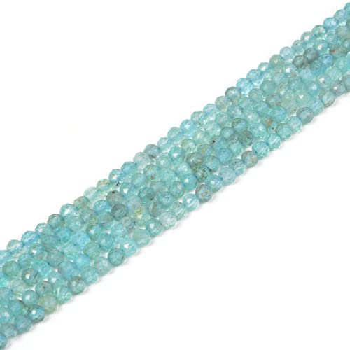 Justinstones Apatit-Perlen, 4 mm, facettiert, rund, 96 Stück, Türkis, für Schmuckherstellung, Perlen von Justinstones