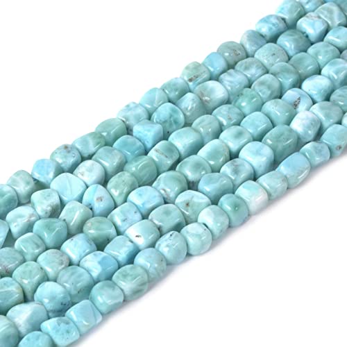 Larimar-Perlen, 40,6 cm, natürliche blaue Kieselsteine, lose Perlen, für DIY-Schmuckherstellung Larimar-Perlen, 40,6 cm, natürliche blaue Kieselsteine, lose Perlen, für DIY-Schmuckherstellung von Justinstones