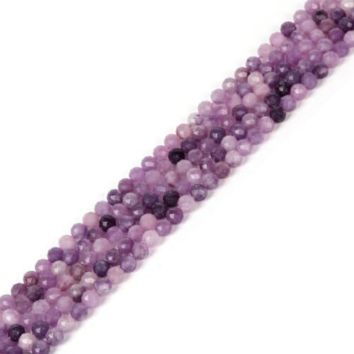 Lepidolith Lithium Glimmer, 4 mm, facettierte, runde Perlen, lose Perlen, 40,6 cm, für Schmuckherstellung Lepidolith Lithium Glimmer, 4 mm, facettierte, runde Perlen, lose Perlen, 40,6 cm, für Schmuckherstellung von Justinstones