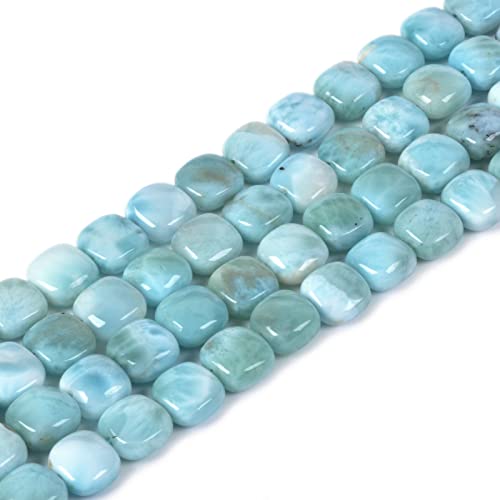Natürliche blaue Larimar-Perlen, 8 mm, quadratisch, lose Perlen, 38,1 cm, für DIY-Schmuckherstellung von Justinstones