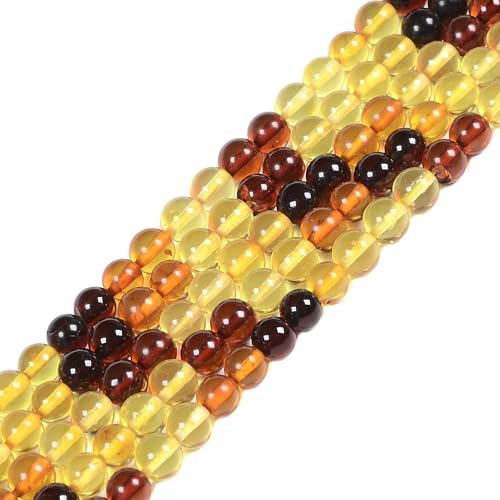 Natürliche gemischte Bernsteinperlen, rund, lose Perlen für 4 mm, Schmuckherstellung, 38,1 cm von Justinstones