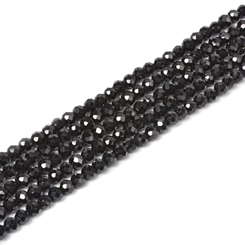 Natürliche schwarze Spinell 4mm facettierte Kugel Spacer lose Perlen 16 Zoll für Schmuckherstellung Perlen von Justinstones