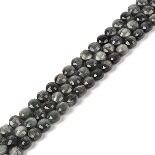 Natürlicher Falkenauge-Quarz-Edelstein, 6 mm, facettierte Münzscheibe, lose Perlen, 40,6 cm, für DIY-Schmuckherstellung Natürlicher Falkenauge-Quarz-Edelstein, 6 mm, facettierte Münzscheibe, lose Perlen, 40,6 cm, für DIY-Schmuckherstellung von Justinstones