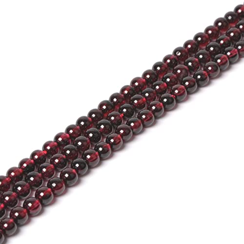 Natürlicher Granat, 4 mm, runde lose Perlen, 40,6 cm für Schmuckherstellung, Perlen von Justinstones