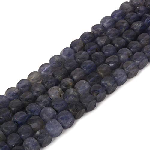 Natürlicher Iolith-Edelstein, 4 mm, facettiert, quadratisch, lose Perlen, 40,6 cm, für DIY-Schmuckherstellung, Perlen von Justinstones