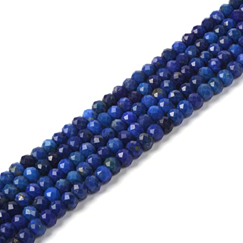 Natürlicher Lapislazuli-Edelstein, 4 mm, facettierte Rondelle-Abstandshalter, lose Perlen, 40,6 cm, zur Schmuckherstellung Natürlicher Lapislazuli-Edelstein, 4 mm, facettierte Rondelle-Abstandshalter, lose Perlen, 40,6 cm, zur Schmuckherstellung von Justinstones