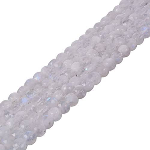 Natürlicher Mondstein-Edelstein, 4 mm, facettiert, quadratisch, lose Perlen, 40,6 cm für DIY Schmuckherstellung Perlen von Justinstones