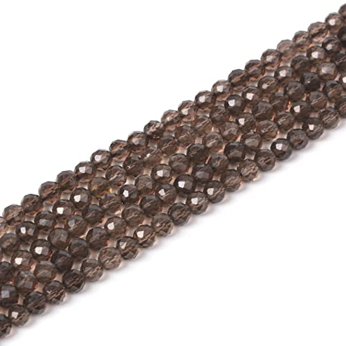 Natürlicher Rauchquarz, 4 mm, facettierte, runde Perlen, lose Perlen, 40,6 cm, für Schmuckherstellung Natürlicher Rauchquarz, 4 mm, facettierte, runde Perlen, lose Perlen, 40,6 cm, für Schmuckherstellung von Justinstones