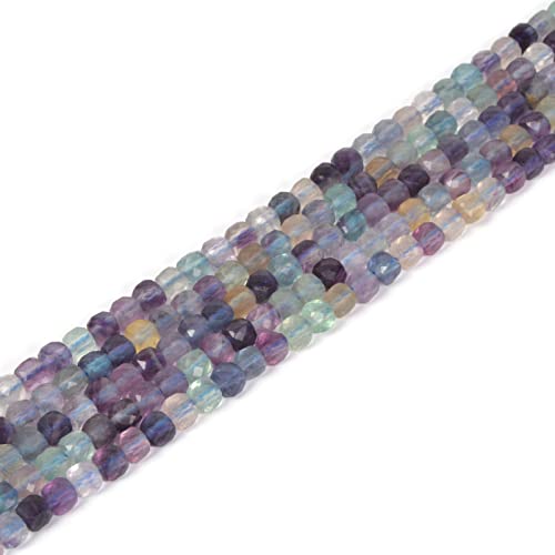 Natürlicher Regenbogen-Fluorit-Edelstein, 4 mm, facettiert, quadratisch, lose Perlen, 40,6 cm für DIY-Schmuckherstellung, Perlen Natürlicher Regenbogen-Fluorit-Edelstein, 4 mm, facettiert, quadratisch, lose Perlen, 40,6 cm für DIY-Schmuckherstellung, Perlen von Justinstones