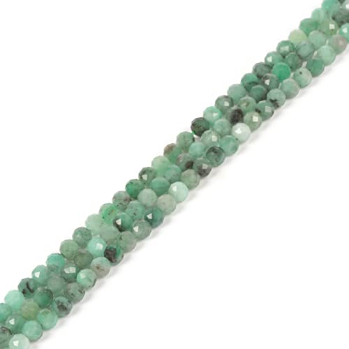 Natürlicher Smaragd, 4 mm, facettierte, runde Perlen, lose Perlen, 40,6 cm, für Schmuckherstellung Natürlicher Smaragd, 4 mm, facettierte, runde Perlen, lose Perlen, 40,6 cm, für Schmuckherstellung von Justinstones