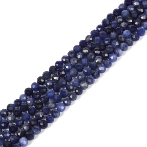 Natürlicher Sodalith, facettierte, runde Perlen, lose Perlen, 40,6 cm, für Schmuckherstellung Natürlicher Sodalith, facettierte, runde Perlen, lose Perlen, 40,6 cm, für Schmuckherstellung von Justinstones