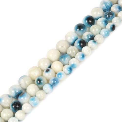 Natürlicher blauer Eis-Nakaurit, 10 mm, rund, lose Perlen, Strang für DIY-Armbänder, Halsketten, Schmuckherstellung von Justinstones