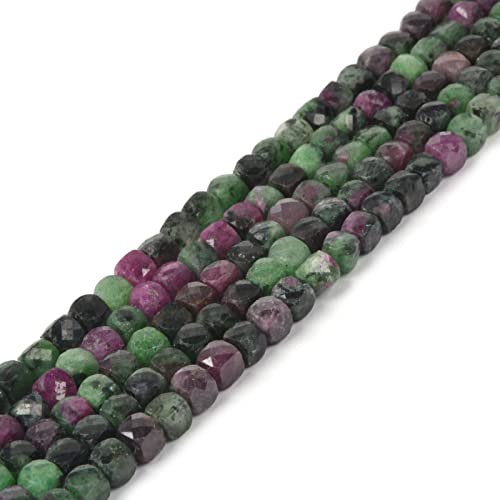 Natürlicher grüner Rubin-Zoisit-Edelstein, 4 mm, facettierter Würfel, quadratisch, lose Perlen, 40,6 cm, für DIY-Schmuckherstellung Natürlicher grüner Rubin-Zoisit-Edelstein, 4 mm, facettierter Würfel, quadratisch, lose Perlen, 40,6 cm, für DIY-Schmuckherstellung von Justinstones