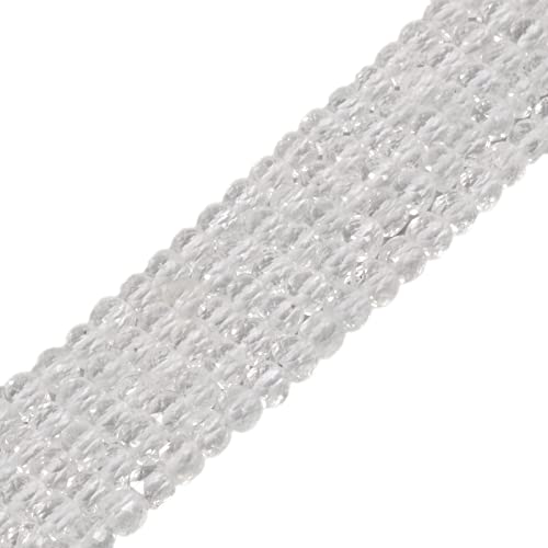 Natürlicher weißer Topas-Edelstein, 4 mm, facettiert, quadratisch, lose Perlen, 40,6 cm, für DIY-Schmuckherstellung von Justinstones