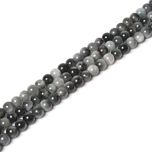Natürliches Falkenauge, Quarz, 4 mm, rund, lose Perlen, 40,6 cm für Schmuckherstellung von Justinstones
