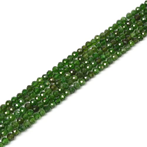 Natürliches grünes Diopsid 4 mm facettierte Kugel Abstandshalter lose Perlen 40,6 cm für Schmuckherstellung Perlen von Justinstones