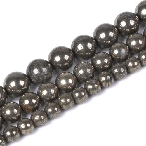 Pyrit 6 mm Edelstein, rund, lose Strang-Perlen für selbstgemachte Halsketten, Armbänder, Schmuckherstellung, 38,1 cm Pyrit 6 mm Edelstein, rund, lose Strang-Perlen für selbstgemachte Halsketten, Armbänder, Schmuckherstellung, 38,1 cm von Justinstones