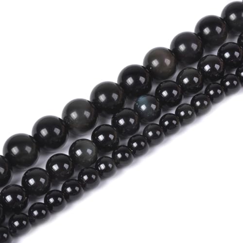 Regenbogen-Obsidian, 6 mm, rund, lose Strang-Perlen für selbstgemachte Halsketten, Armbänder, Schmuckherstellung, 38,1 cm von Justinstones